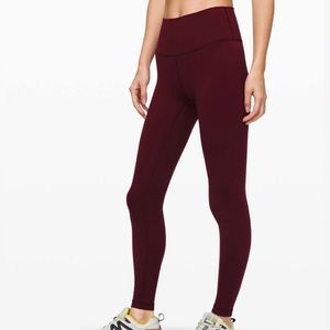 Lululemon NWT Wunder Under HR Tight 28" *Full-On Luon Garnet 8